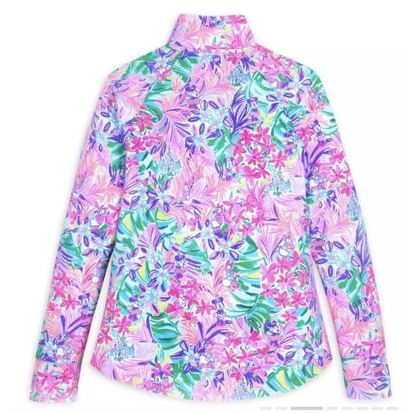 Disney Parks Lilly Pulitzer Jacket XSmall 3/4 Zip Pullover Dreamin Minnie… - Picture 1 of 7